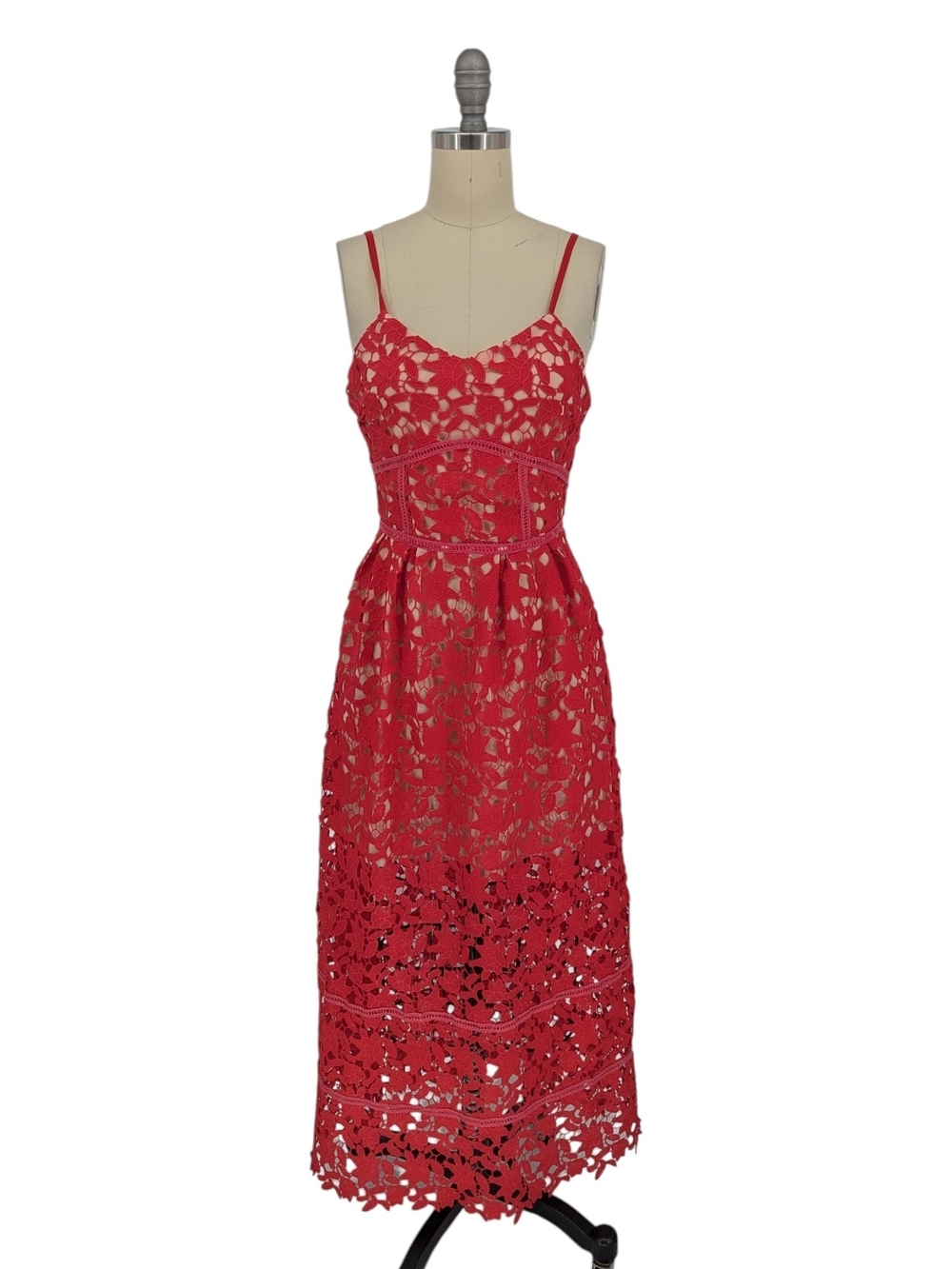 NEW Choies Lace Midi Dress Red size Small bohemian coastal cowgirl western